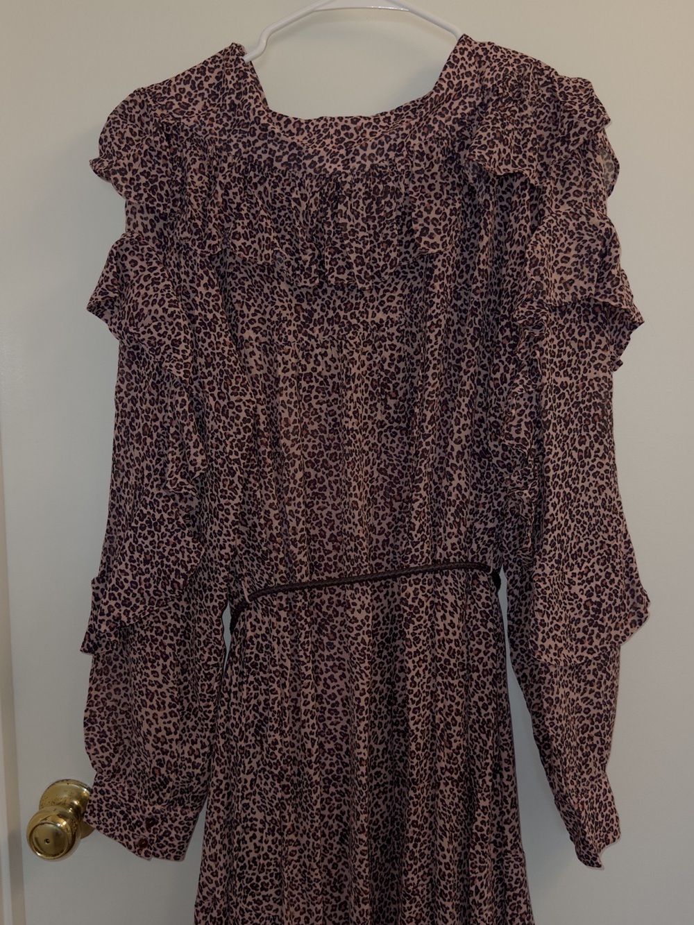 FARM Rio Brown Leopard Ruffle Maxi Dress - Picture 6 of 7